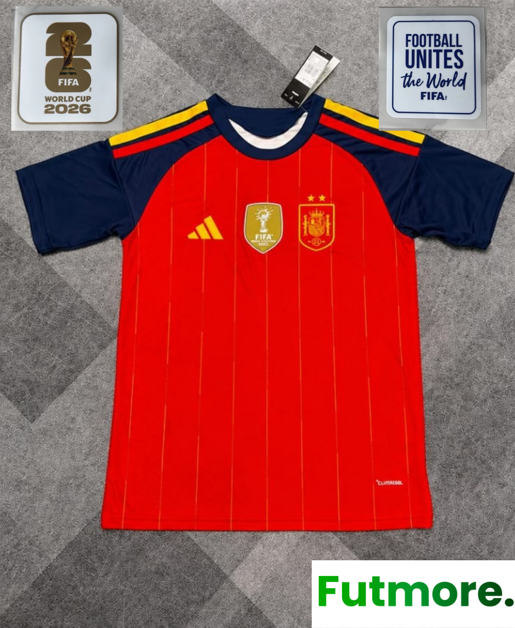 2026 Mens Spain 2 Stars World Cup Home Jersey CHAMPIONS FULL CUSTOMIZED