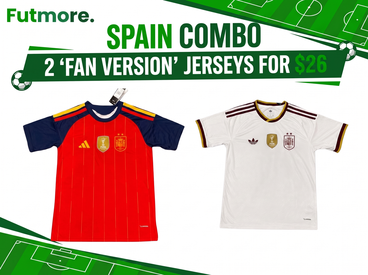 2026 Mens Spain 2 Stars World Cup COMBO Jersey CHAMPIONS