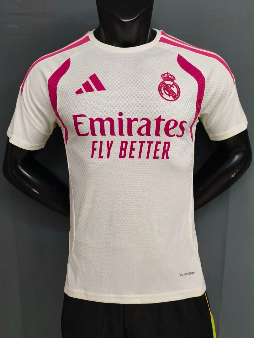 26/27 Real Madrid White with Pink Training Jersey
