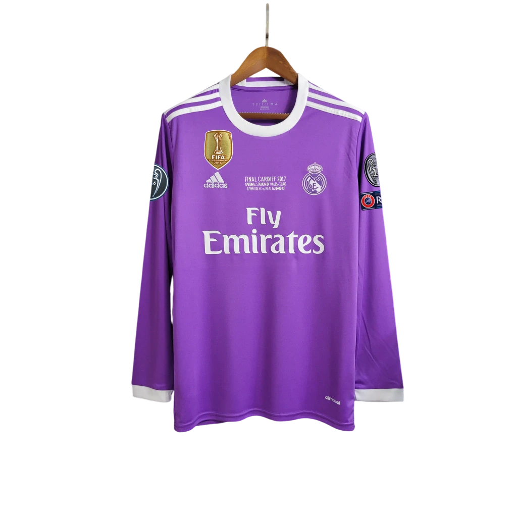 16/17 REAL MADRID THIRD RETRO JERSEY LONG SLEEVE ALL PATCHES
